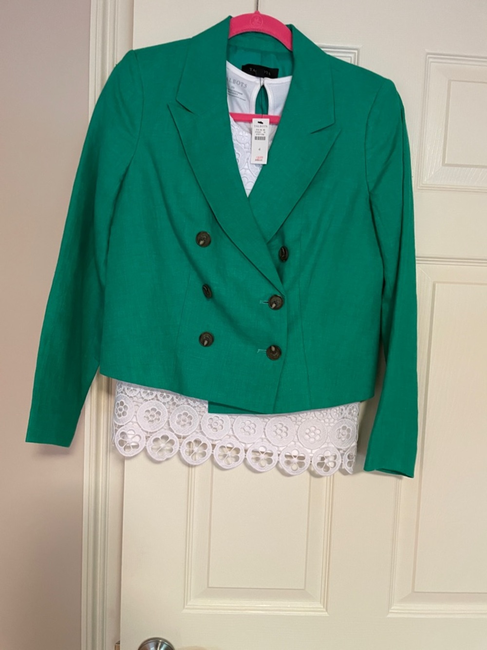 NWT Talbots green linen blazer